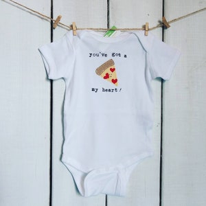 Pizza baby You've got a PIZZA my heart Baby Onesie®/bodysuit, baby gift, fun baby shower gift, mom-made, baby one piece, punny Onesie® image 6