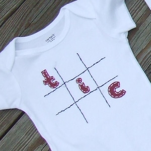 Tic Tac Toe Triplet Fun set of 3 Onesies® Bodysuit Set, Great Shower gift for TRIPLETS or 3 different sizes for siblings image 5