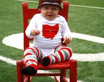 OHIO Love, body z serduszkiem z napisem „State of Ohio”, świetny prezent na baby shower, prezent na Dzień Ojca dla świeżo upieczonego taty