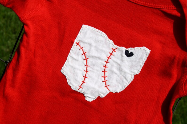 Cleveland Indians Tribe Love State of Ohio bodysuit with image 1