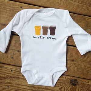 Funny baby Onesie® Locally Brewed, Beer baby one piece, fun and unique baby shower gift, baby bodysuit, baby gift, home brewed baby image 8