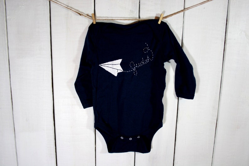 Paper Airplane Bodysuit for Baby inspired by Paperman image 6