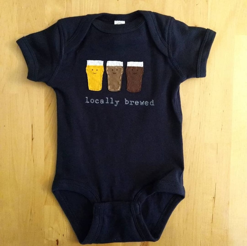 Funny baby Onesie® Locally Brewed, Beer baby one piece, fun and unique baby shower gift, baby bodysuit, baby gift, home brewed baby image 9