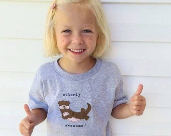 Adorable "Otterly awesome" baby Onesie® sweet one piece, fun and unique baby shower gift, baby bodysuit, baby gift, baby otter cute onesie