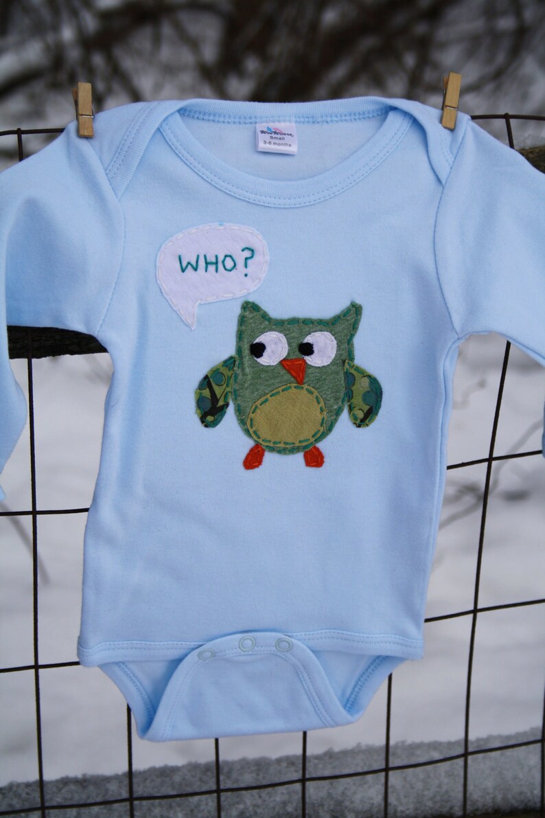 Twin Who's Who Owls bodysuits for Twin BOYS image 5