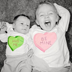 Valentine&#39;s Day baby Onesie® with Candy Heart, Conversation Heart CUSTOM/PERSONALIZED Name Onesies® Bodysuits for baby, baby shower gift