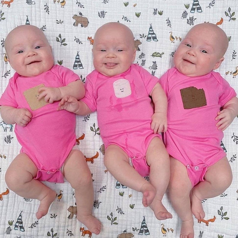 Smores TRIPLET Set of Bodysuits/baby One-pieces Great Shower - Etsy