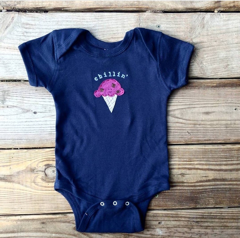 Funny Baby Onesie® Bodysuit chillin Ice Cream Cone Etsy