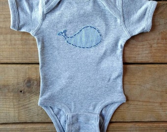 Gender Neutraal "Whale" rompertje, kraamcadeau, genderneutrale babyshower, nautisch babycadeau