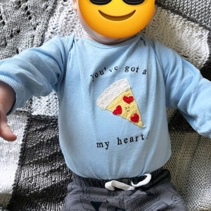 Pizza baby You've got a PIZZA my heart Baby Onesie®/bodysuit, baby gift, fun baby shower gift, mom-made, baby one piece, punny Onesie® image 4