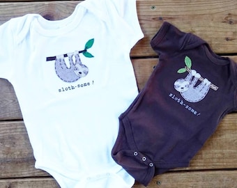 Adorable "Slothsome" Sloth baby Onesie® sweet one piece, fun and unique baby shower gift, baby bodysuit, baby gift, baby sloth, cute onesie