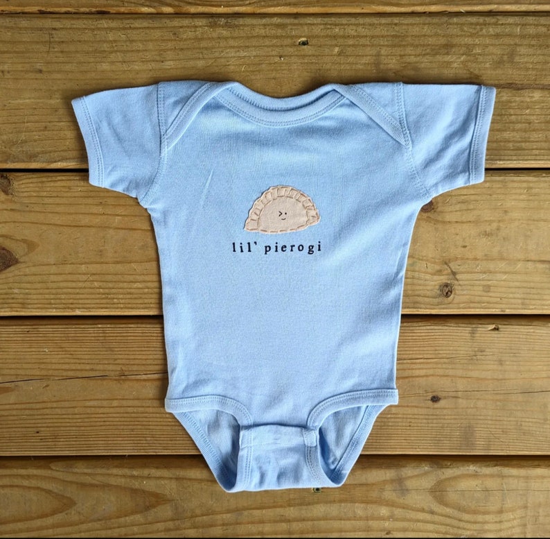 Funny baby Onesie® lil pierogi, Polish baby one piece, fun and unique baby shower gift, baby bodysuit, baby gift, Cleveland baby gift image 6