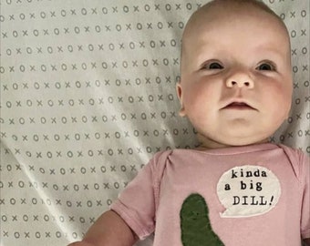 grappige baby Onesie®/bodysuit "Kinda a Big DILL", schattige Pickle Onesie® uit één stuk, leuk en uniek babyshowercadeau
