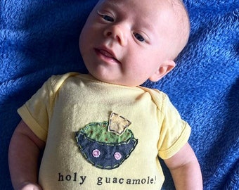 Funny baby Onesie® "Holy Guacamole", baby one piece, fun and unique baby shower gift, baby bodysuit, baby gift, guacamole baby, Mexican baby