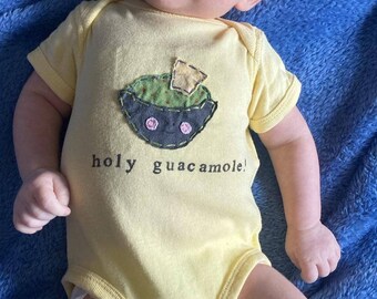 Funny baby Onesie® "Holy Guacamole", baby one piece, fun and unique baby shower gift, baby bodysuit, baby gift, guacamole baby, Mexican baby