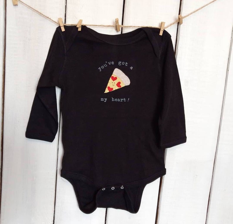 Pizza baby You've got a PIZZA my heart Baby Onesie®/bodysuit, baby gift, fun baby shower gift, mom-made, baby one piece, punny Onesie® image 7