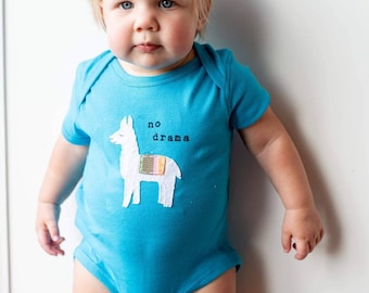 Funny baby Onesie® "No Drama Llama",  cute llama one piece, fun and unique baby shower gift, baby bodysuit, sweet baby gift