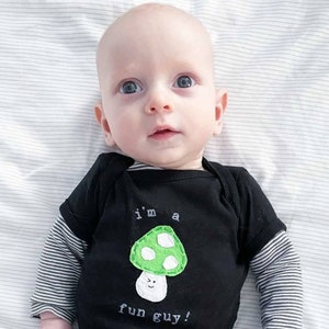 Baby boy gift &quot;I&#39;m a FUN-GUY&quot; mushroom or toadstool Onesie®/Bodysuit for baby boys, fun baby gift, baby one piece, punny baby Onesie®