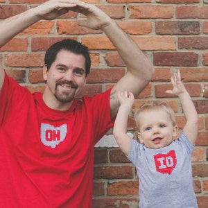 Daddy and Me OH-IO t-shirt set, Father Son Matching T-Shirt Set, great gift for father's day or any new dad
