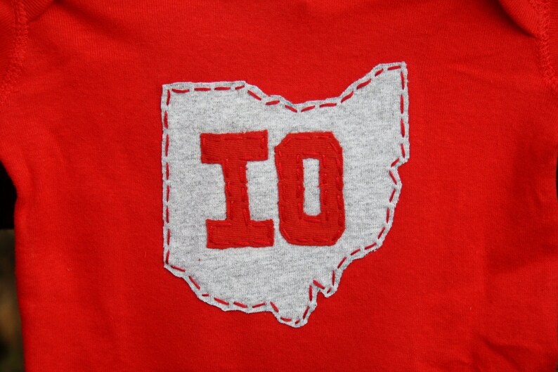 Red OH-IO Twin set bodysuits for twins or great image 3