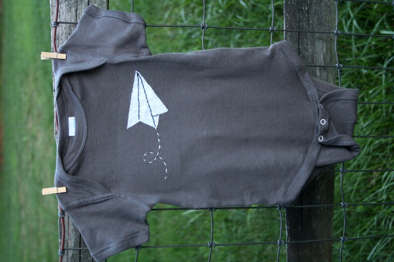Paper Airplane Bodysuit for Baby inspired by Paperman image 4
