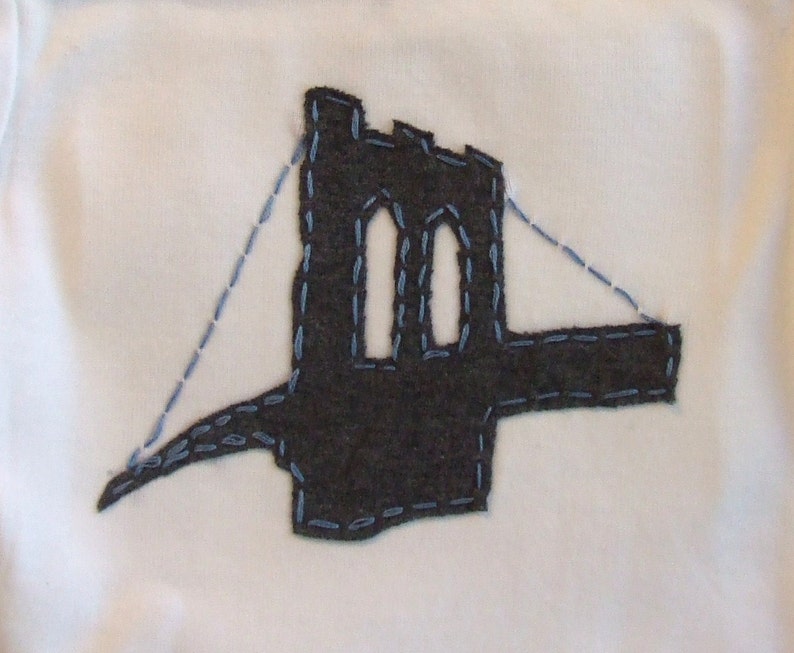 Great Shower gift for TWINS or siblings Brooklyn Bridge TWIN baby bodysuit Set