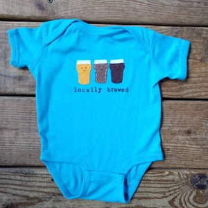 Funny baby Onesie® Locally Brewed, Beer baby one piece, fun and unique baby shower gift, baby bodysuit, baby gift, home brewed baby image 7
