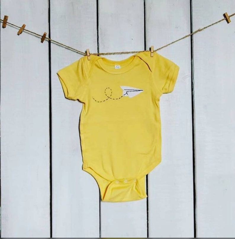 Paper Airplane Bodysuit for Baby inspired by Paperman image 1