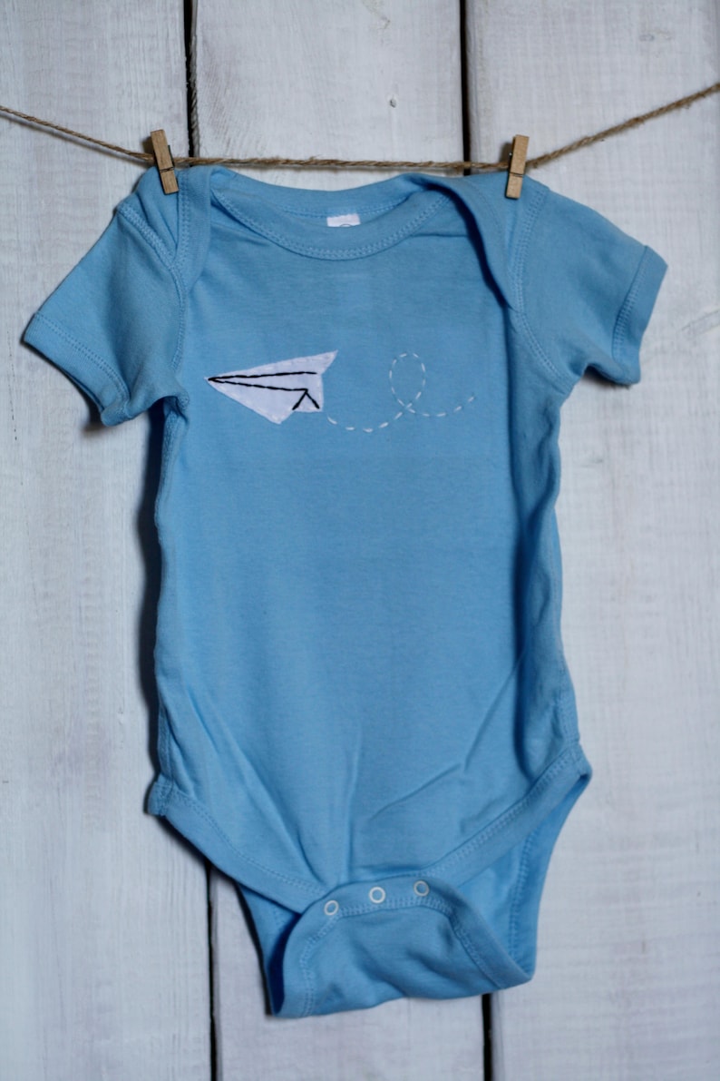 Paper Airplane Bodysuit for Baby inspired by Paperman image 5