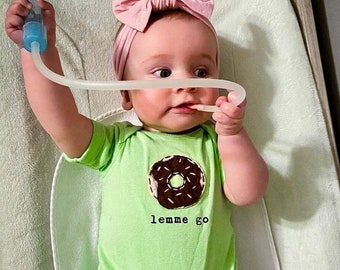 Sweet "(Donut/Doughnut) lemme (let me) go" baby Onesie® sweet one piece, fun and unique baby shower gift, baby bodysuit, baby gift, donut