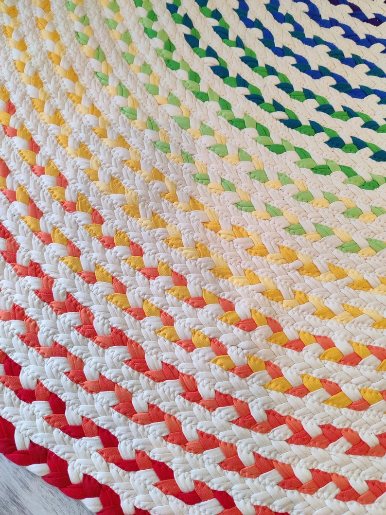 52 Braided Rainbow Rug Called Chasing Rainbows Etsy