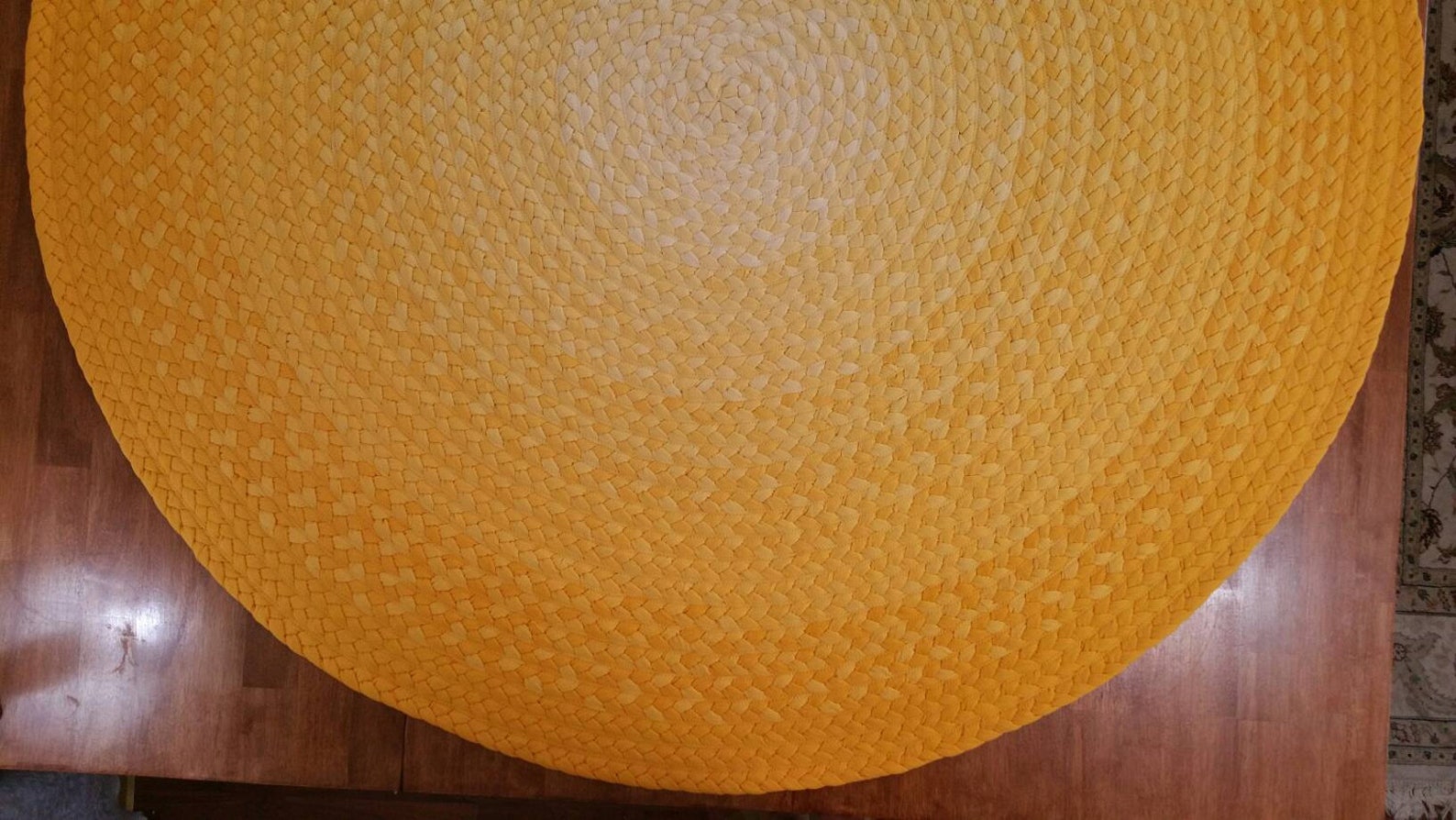 Cotton Braided Area Rug in Bright Yellow Ombre Round or Oval Etsy