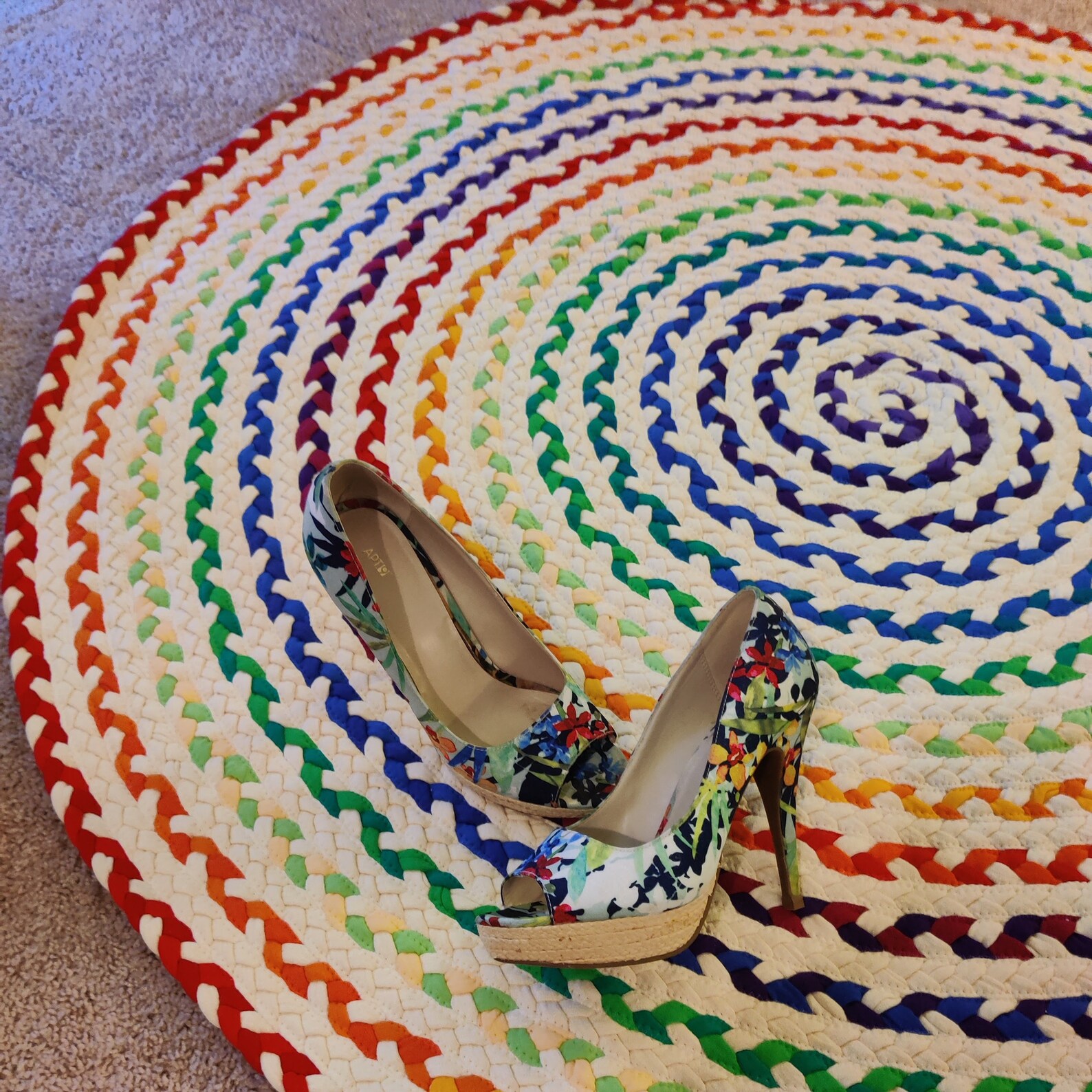 52 Braided Rainbow Rug Called Chasing Rainbows Etsy