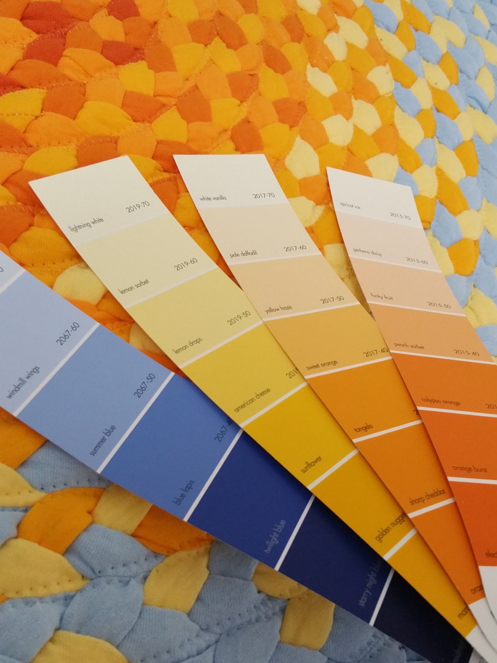 Blue and Yellow Braided Sun Rug for a Kids Room Green at Heart Etsy