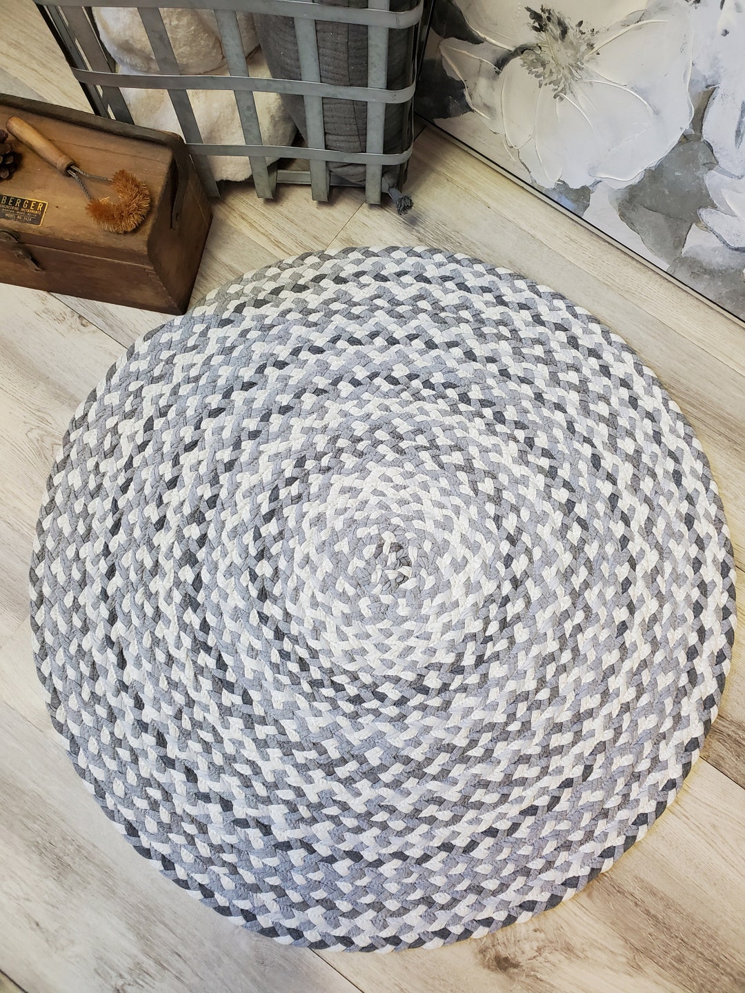 34 Multi Gray Braided Rug Etsy