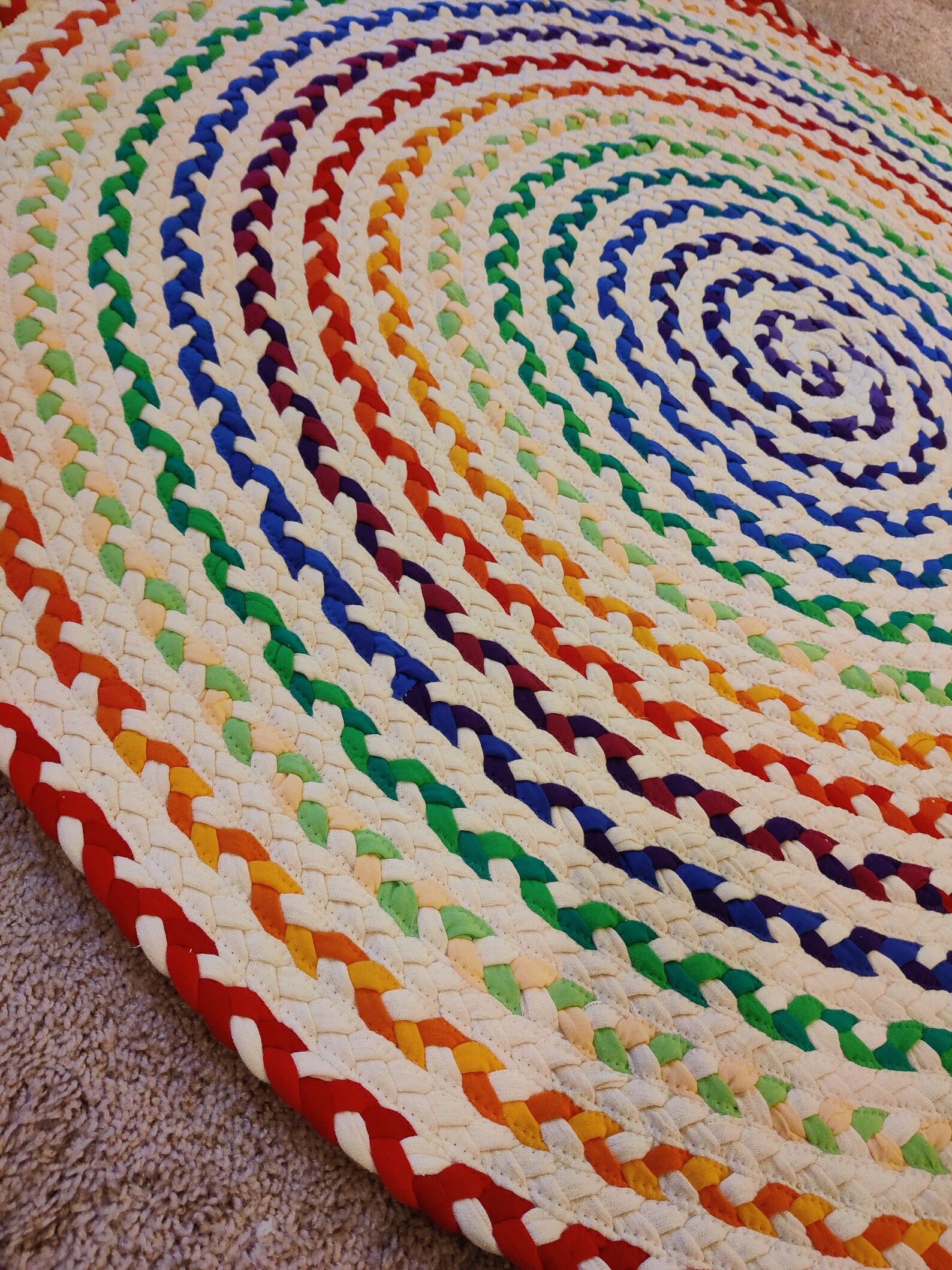 52 Braided Rainbow Rug Called Chasing Rainbows Etsy