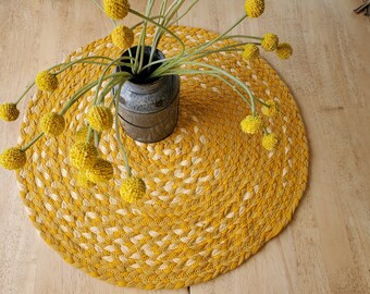 mustard yellow cotton braided rugs from green at heart rugs