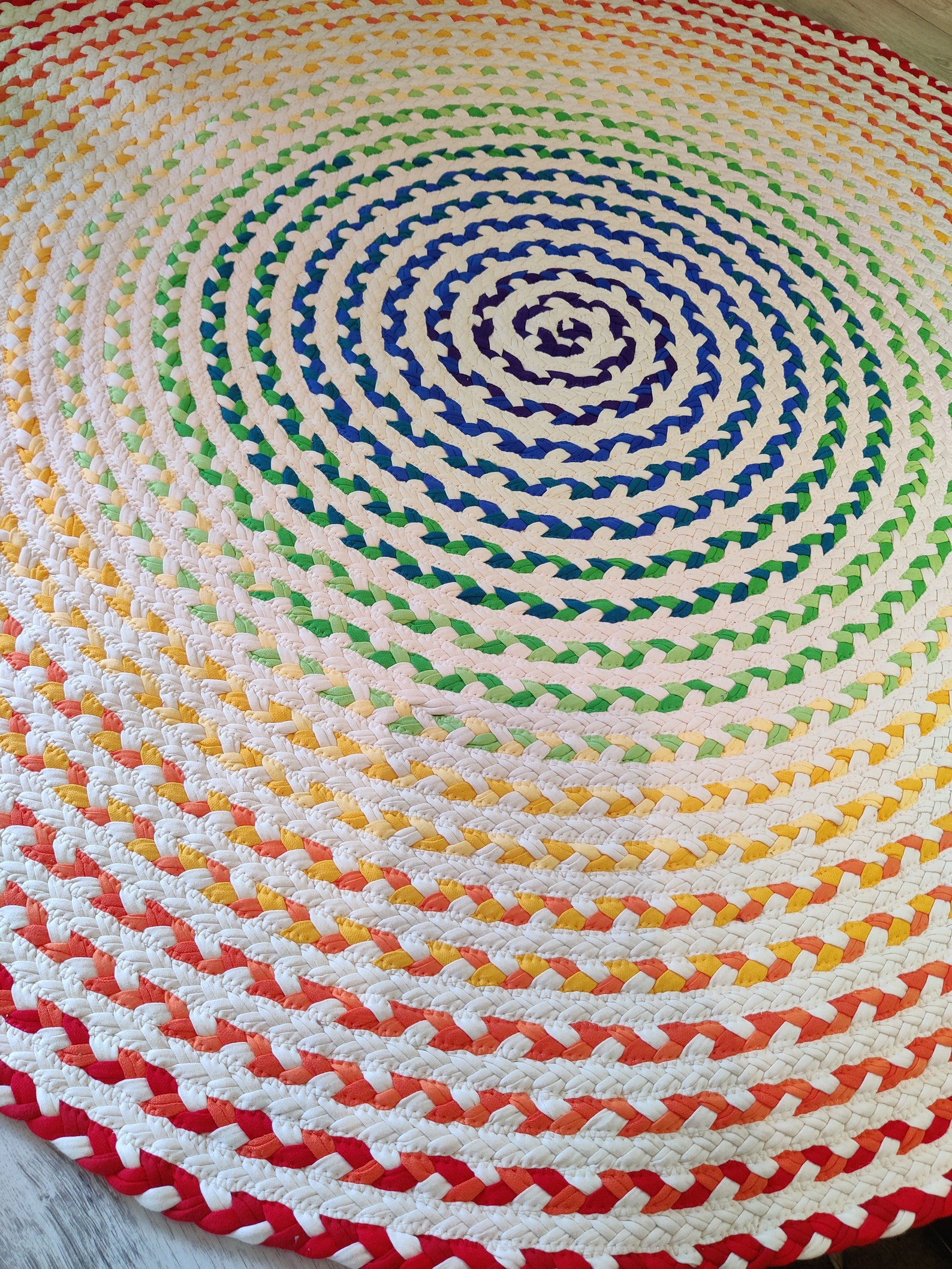 52 Braided Rainbow Rug Called Chasing Rainbows Etsy