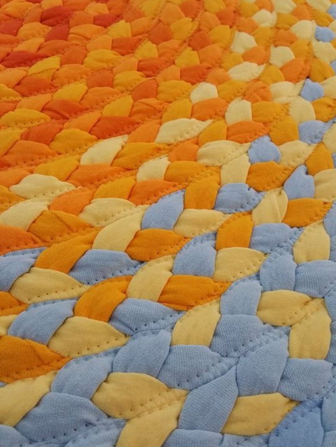 Blue and Yellow Braided Sun Rug for a Kids Room Green at Heart Etsy