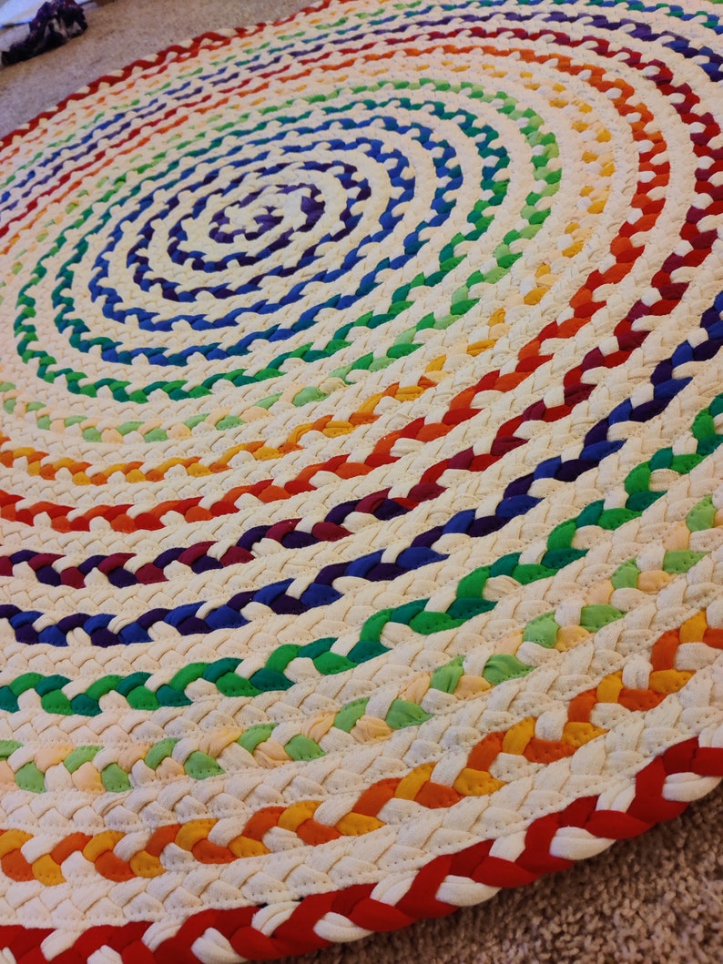 52 Braided Rainbow Rug Called Chasing Rainbows Etsy