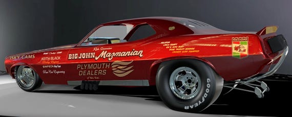Big John Mazmanian's 1970 'cuda Funny Car Drag Racing Fauxto