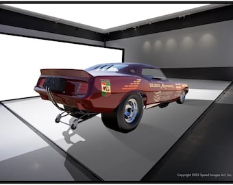 Big John Mazmanian’s 1970 ‘Cuda Funny Car Drag racing Fauxto poster