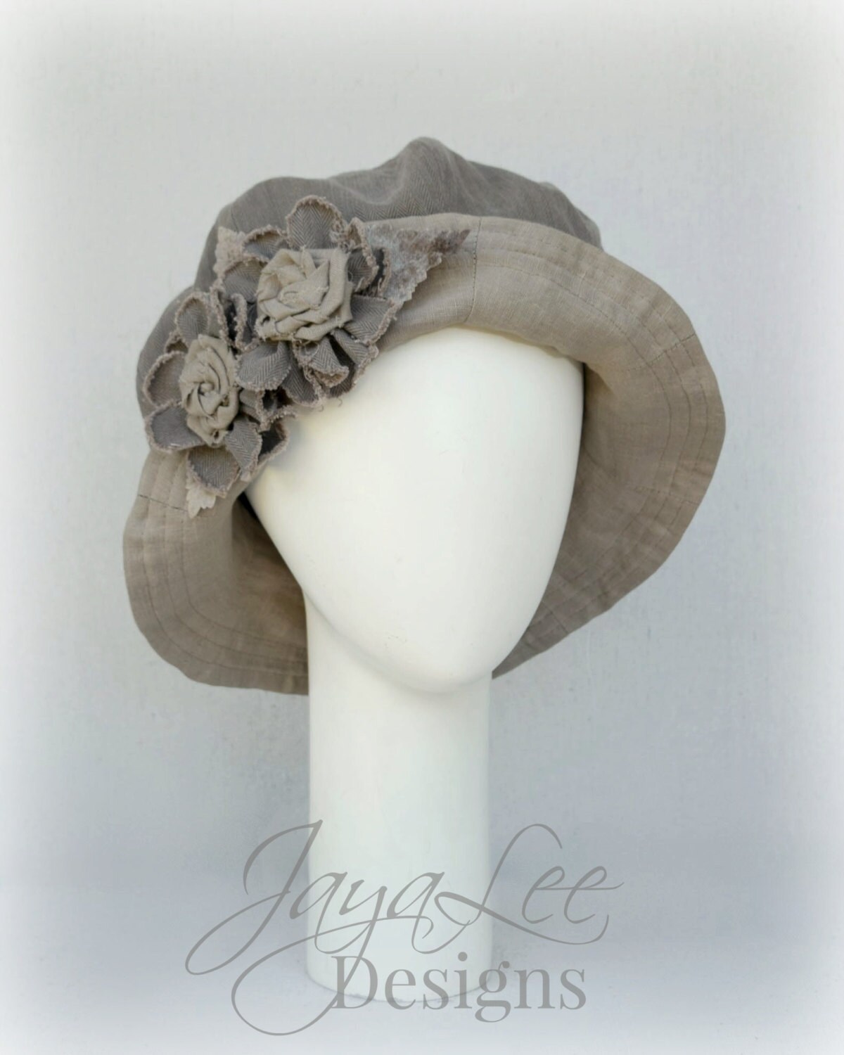 Wide Brim Cloche Hat Shabby Chic Neutral Browns Colors - Etsy