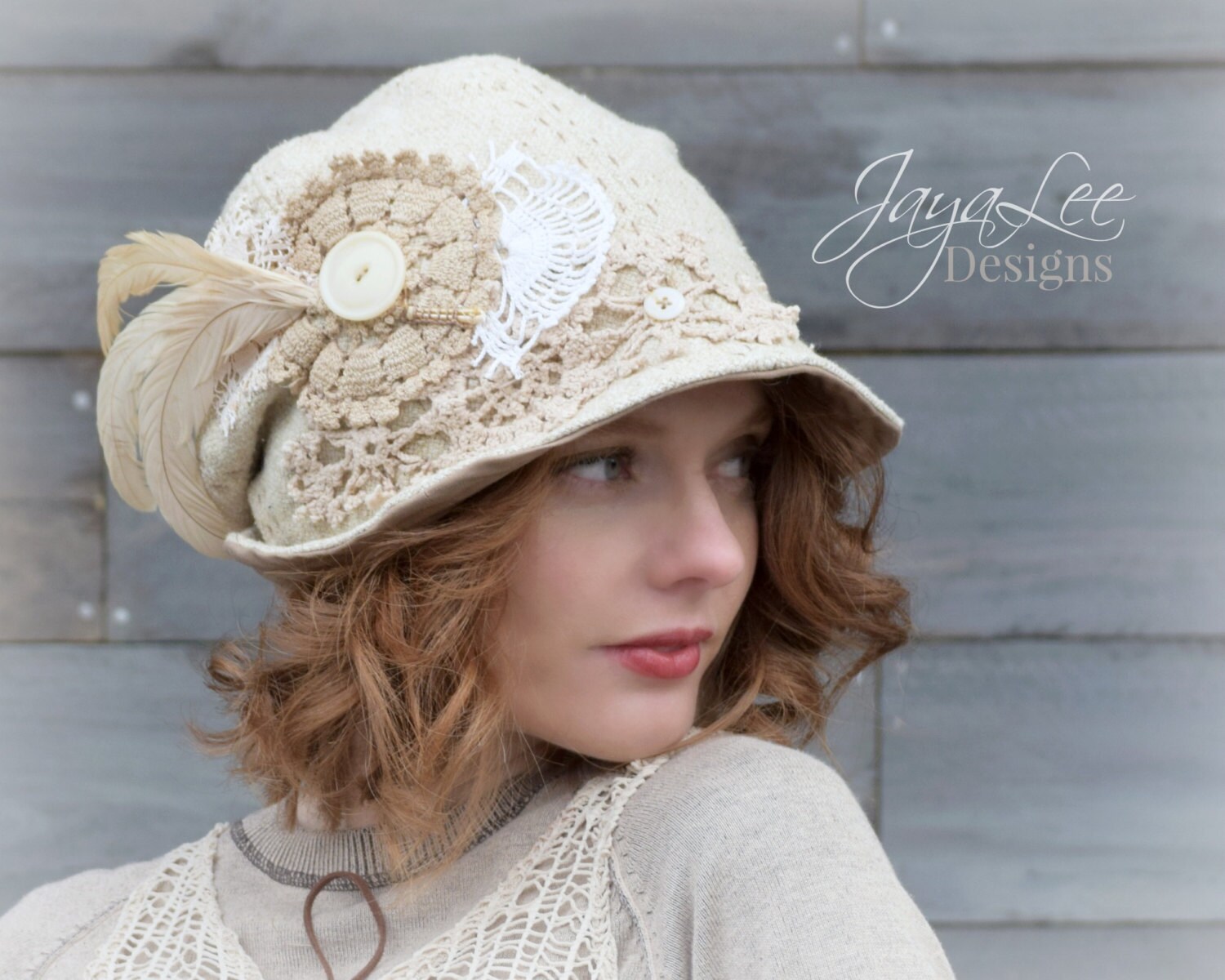 Bohemian Lace Hat Slouchy Bucket Hat Shabby Chic Cloche Hat Etsy