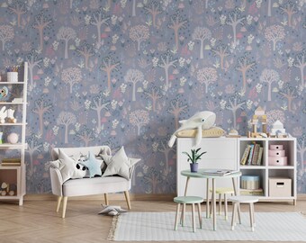 Papel pintado de abstracción marina: arte mural ecológico para niños