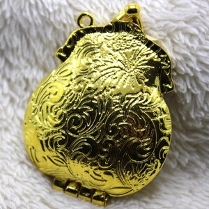 Metal Charm 2 X 1.5 Double Stamped Working Locket in Multicolors 1 Piece Bright Gold