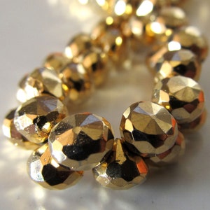 Pyrite Onion Beads 6 x 6mm Gold Coated Fools Gold Faceted Onions 12 pieces image 1