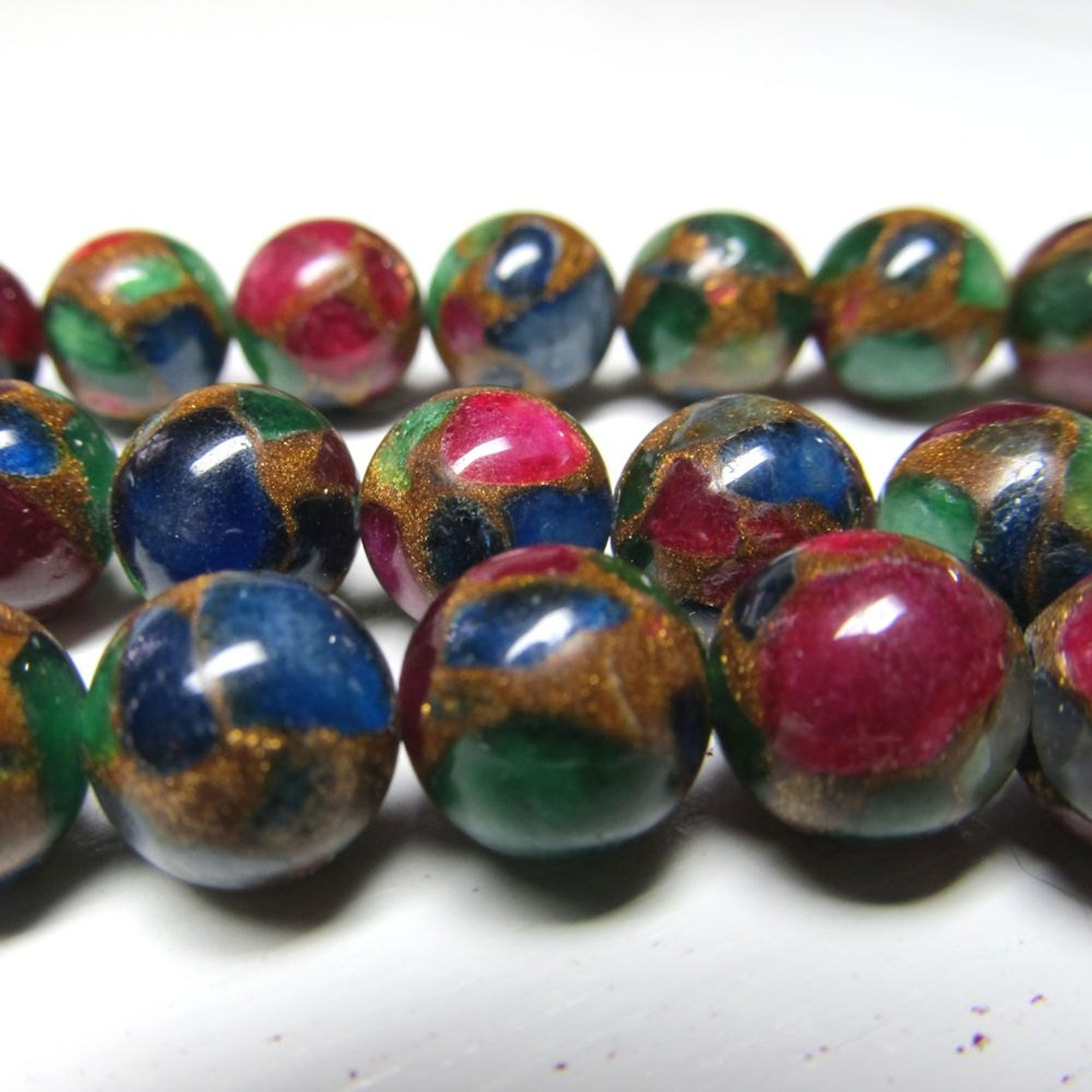 Jasper Beads 8mm Natural Multi Colored Jasper Cloisonne Smooth Etsy