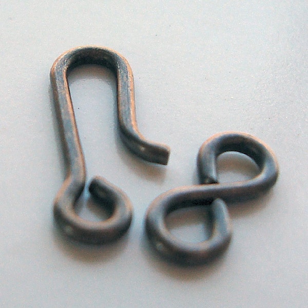 Brass Clasps 14mm Vintaj Natural Brass Hook and Eye Clasp Connectors - 4 sets  8 pcs.