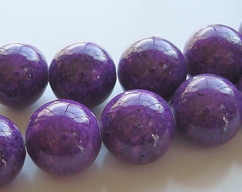 Fossil Beads 4mm Natural Sangria Purple Smooth Round Stones - 8 in Strand